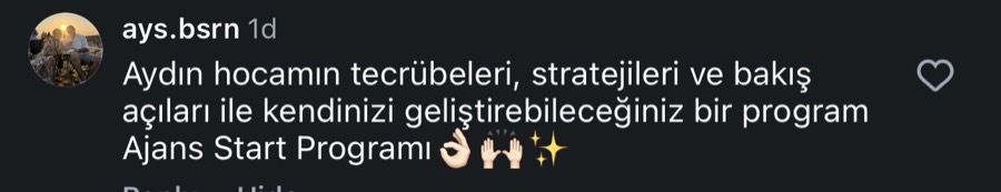 Ajans.Start öğrenci yorumu