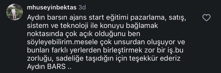 Ajans.Start öğrenci yorumu