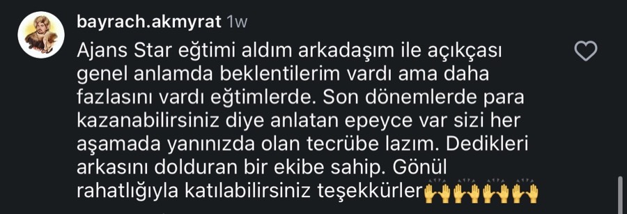 Ajans.Start öğrenci yorumu