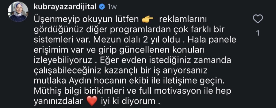 Ajans.Start öğrenci yorumu