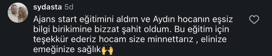 Ajans.Start öğrenci yorumu