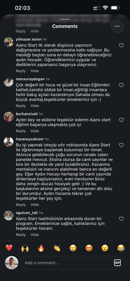 Ajans.Start öğrenci yorumu