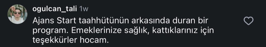 Ajans.Start öğrenci yorumu