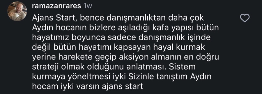 Ajans.Start öğrenci yorumu
